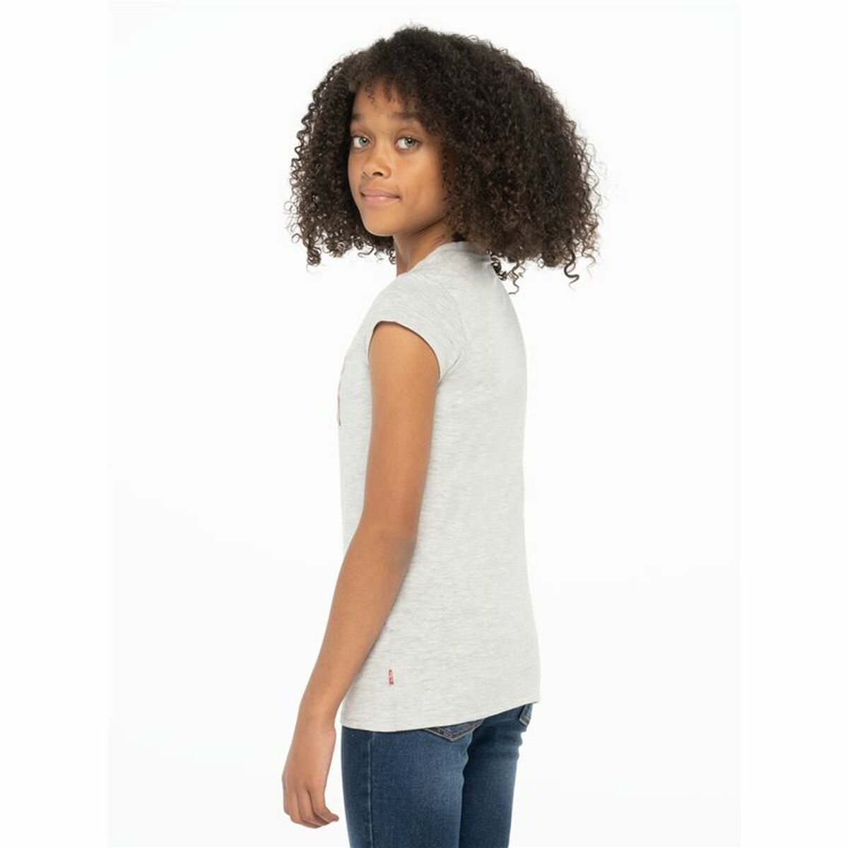 Детский Футболка с коротким рукавом Levi's Batwing Светло-серый-7