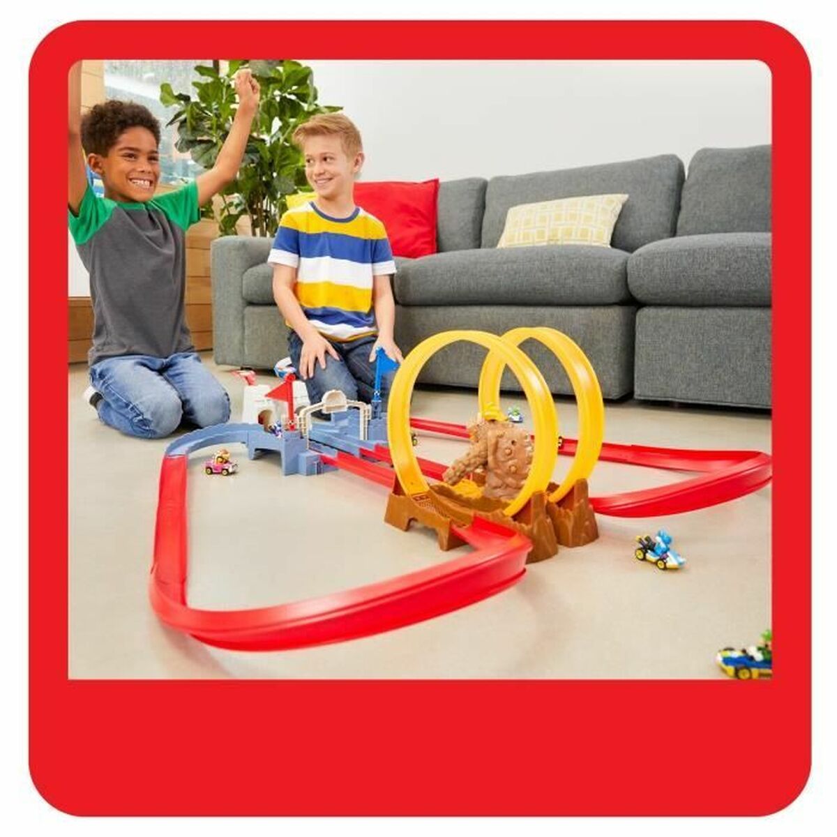 Tрасса с трамплином Mario Kart Hot Wheels Разноцветный-3