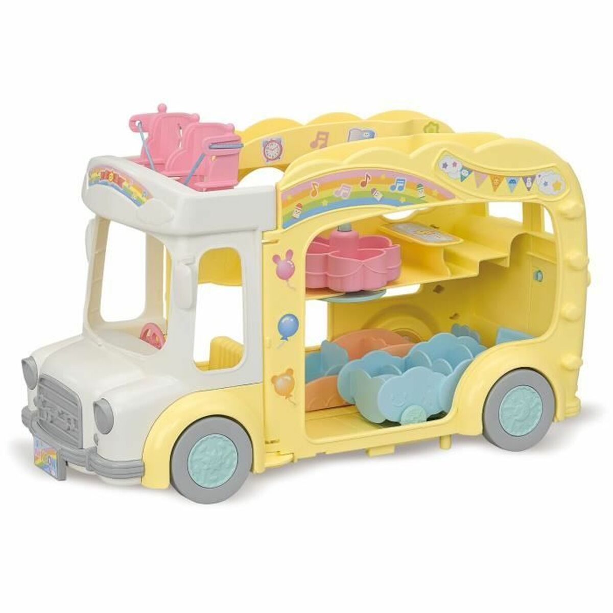 Sylvanian Families 5744 Rainbow Fun Nursery Bus Dollhouse Accessories-3