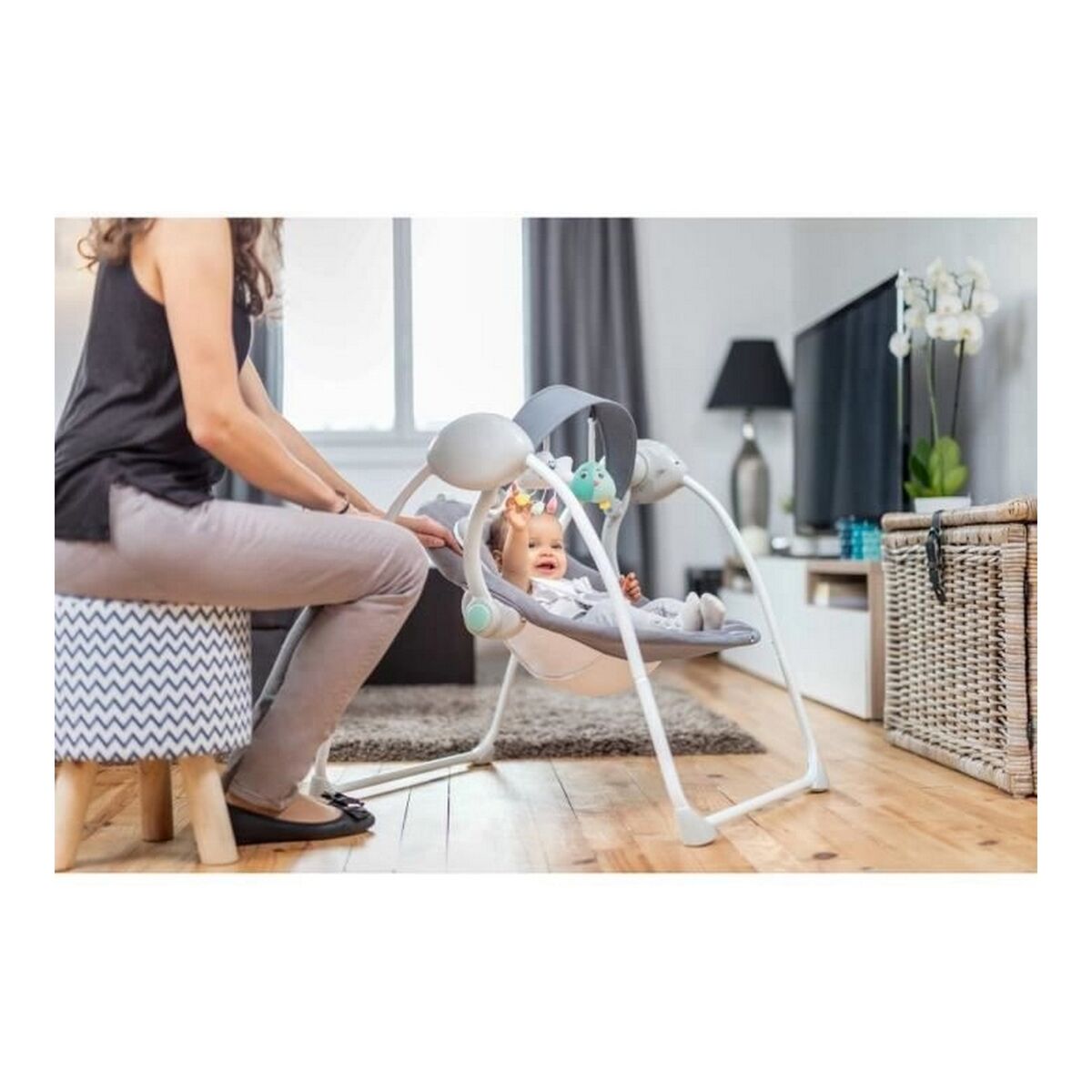 Кресло-качалка Badabulle Comfort Swing Белый Серый-3
