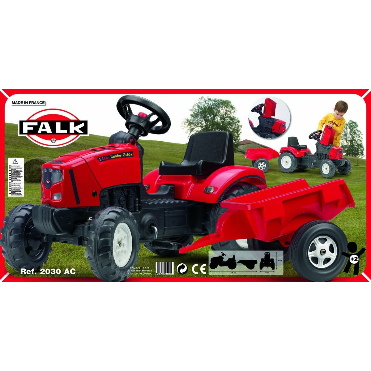 Трактор с педалями Falk Lander Z160X Красный-5