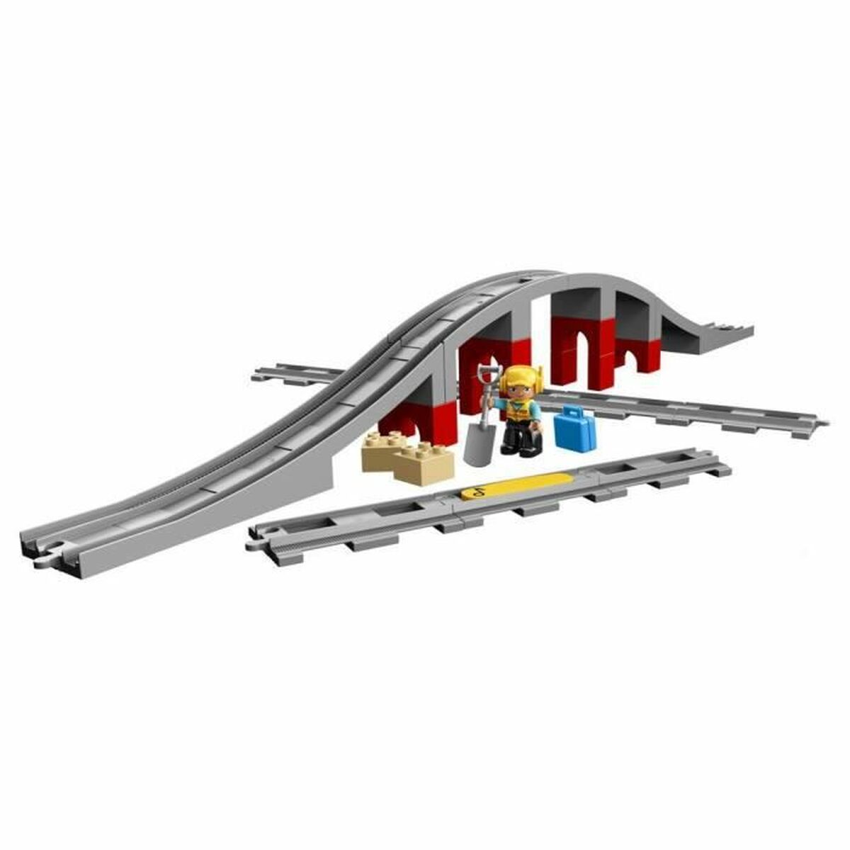 Набор машинок   Lego DUPLO 10872 Train rails and bridge         26 Предметы-2