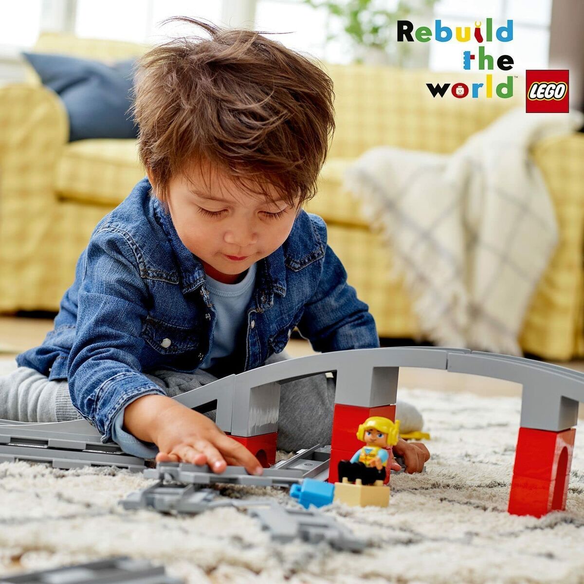 Набор машинок   Lego DUPLO 10872 Train rails and bridge         26 Предметы-5