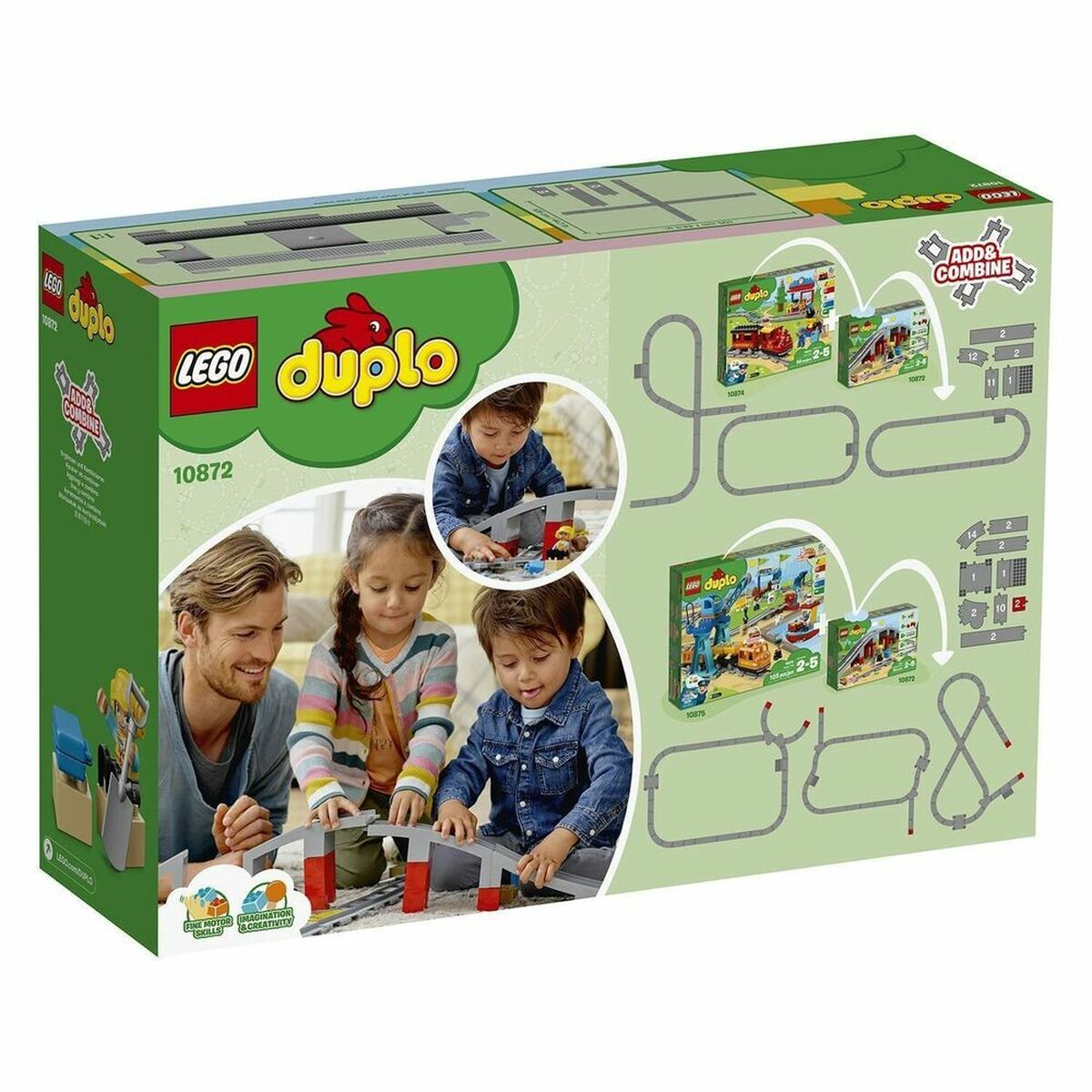 Набор машинок   Lego DUPLO 10872 Train rails and bridge         26 Предметы-6