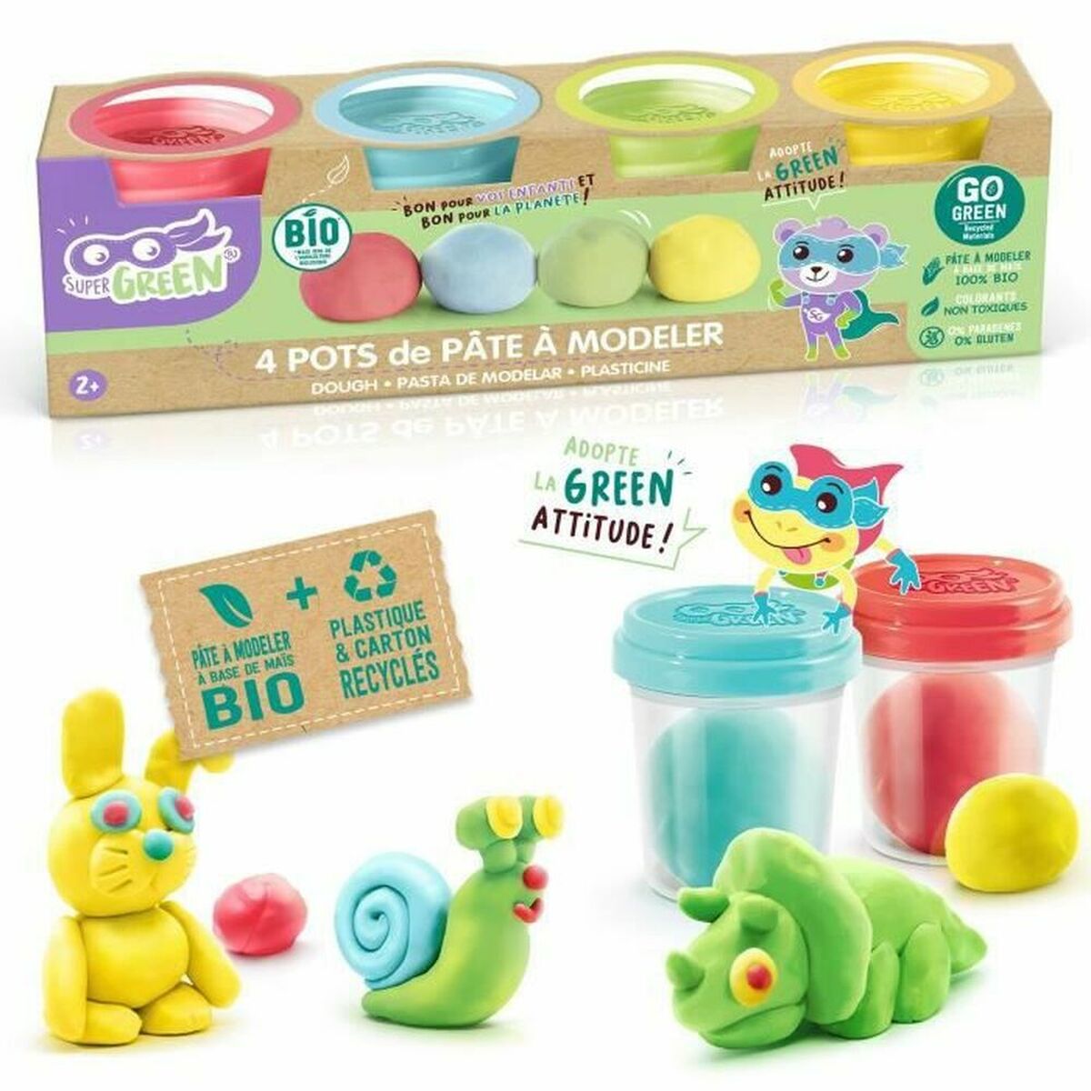 Plasticine game Canal Toys Organic Modeling Clay 4 pieces-2