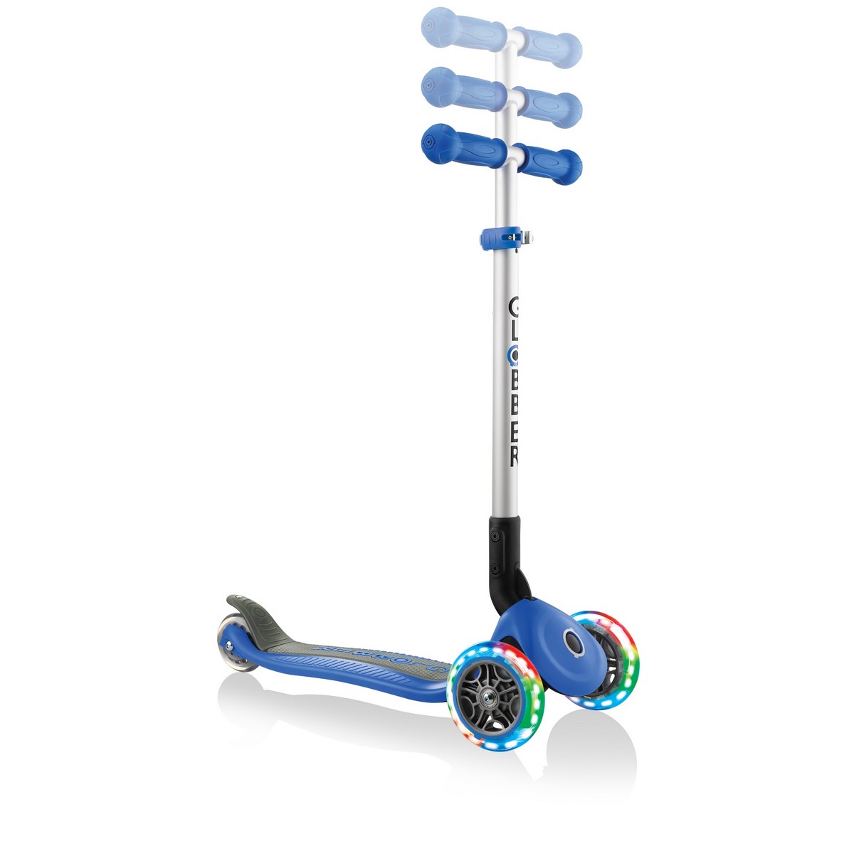 Скейт Globber Primo Foldable Lights Свет Колесики x 3 Синий-4
