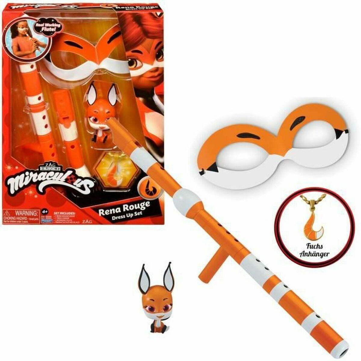 Disfraces de mascarada para niños Miraculous: Tales of Ladybug & Cat Noir Transformation Set - Rena Rouge Naranja 4 Artículos-4
