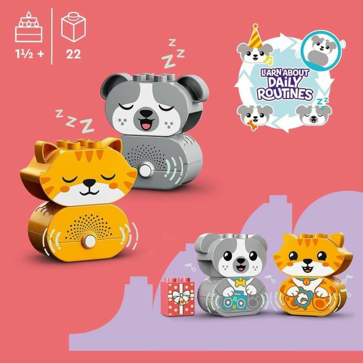 Playset Lego 10977 DUPLO My First Puppy Kitten (22 Items)-2