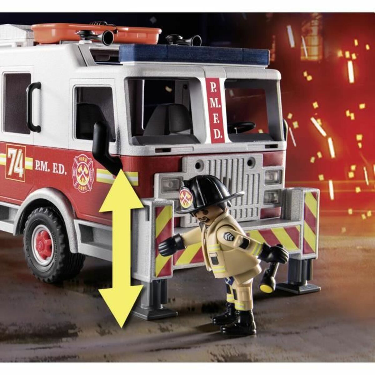 Playmobil Fire Truck with Ladder set 70935 113 Items-5