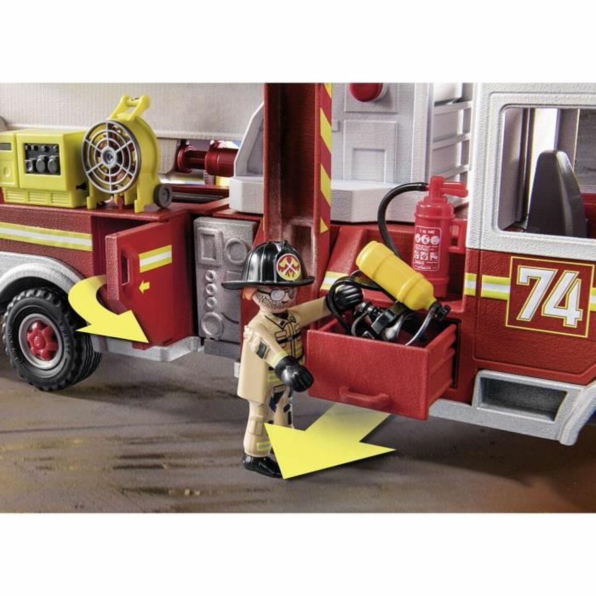 Playmobil Fire Truck with Ladder set 70935 113 Items-6