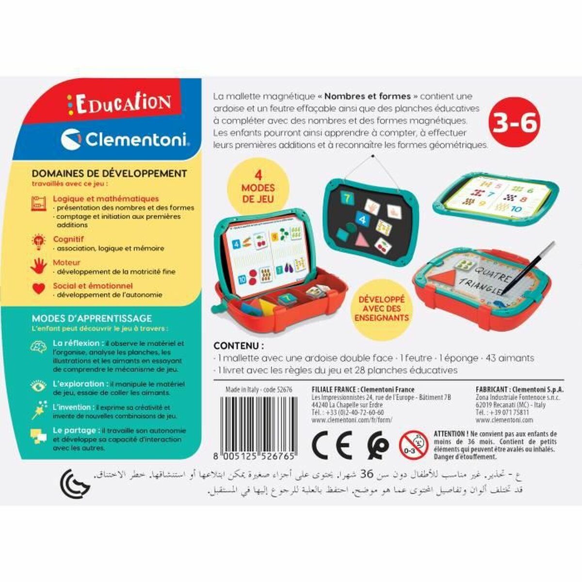 Children's Educational Game Clementoni Case Figures Shapes (FR)-2