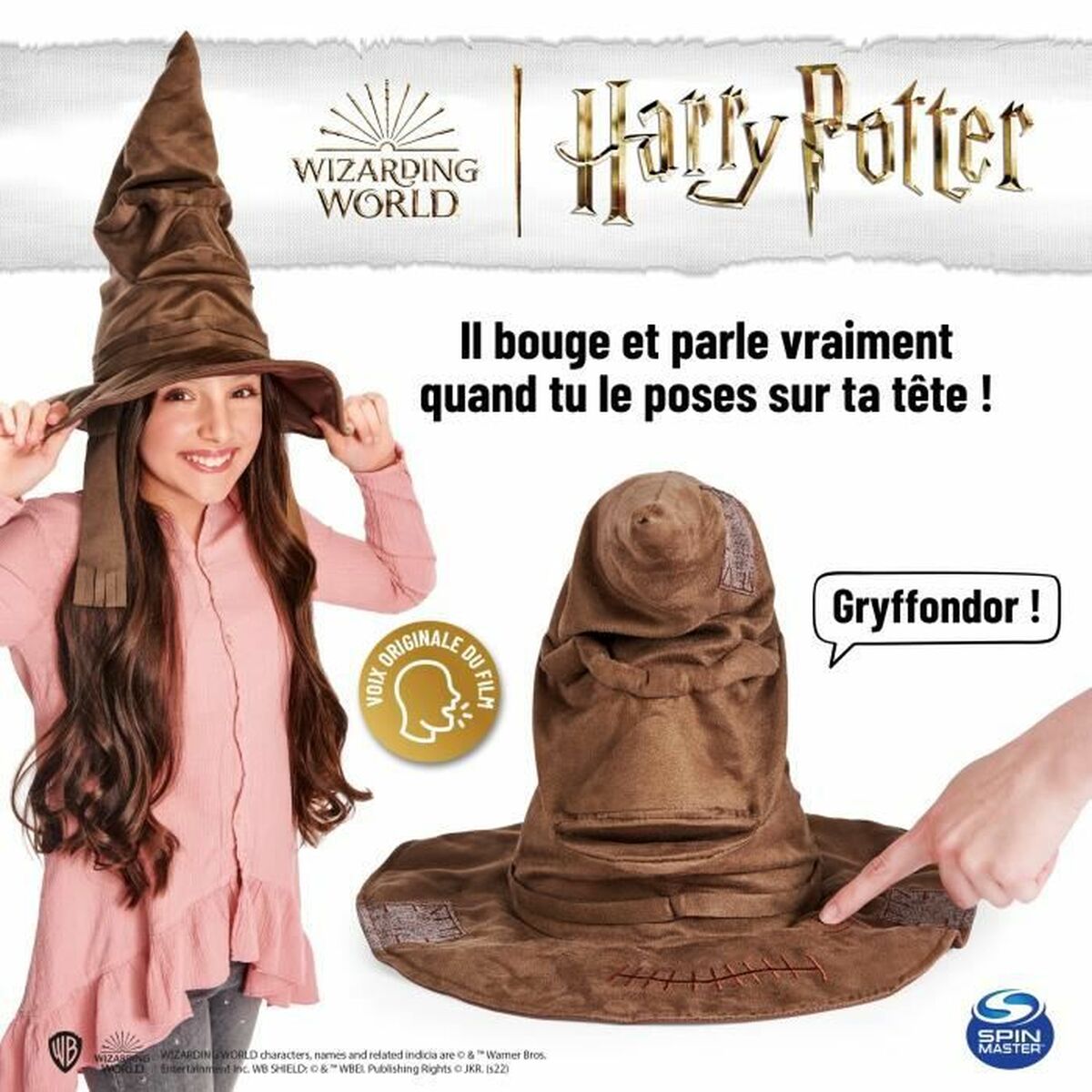 Шляпа Spin Master Magic Interactive Hat Wizarding World Harry Potter Чёрный Коричневый-4