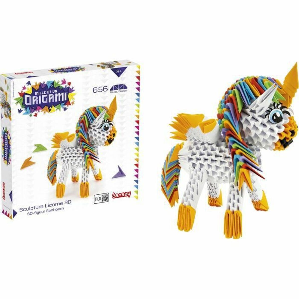 Набор оригами с бумагой Lansay Unicorn 3D-3