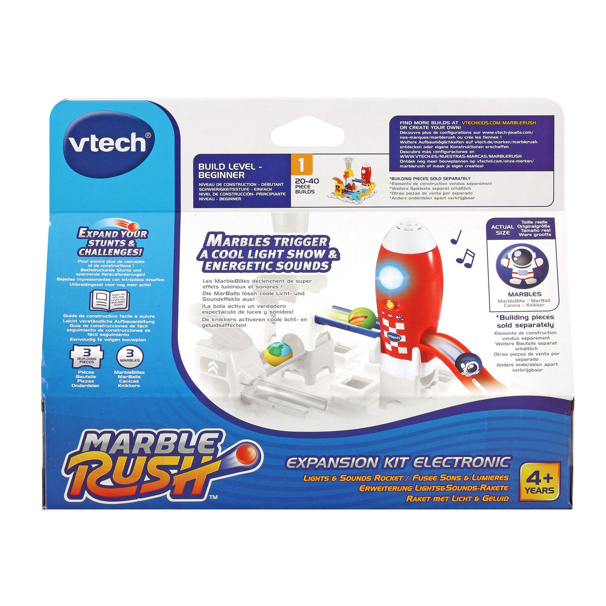 Набор стеклянных шариков Vtech Marble Rush - Expansion Kit Electronic - Raket Трасса Трасса c Рампами 3 Предметы + 4 Years-4