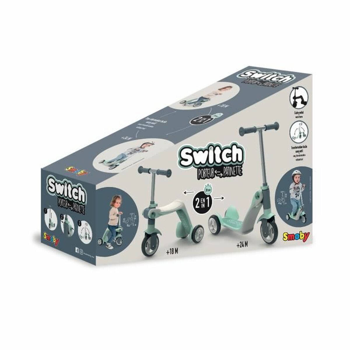 Трицикл Smoby Switch-2