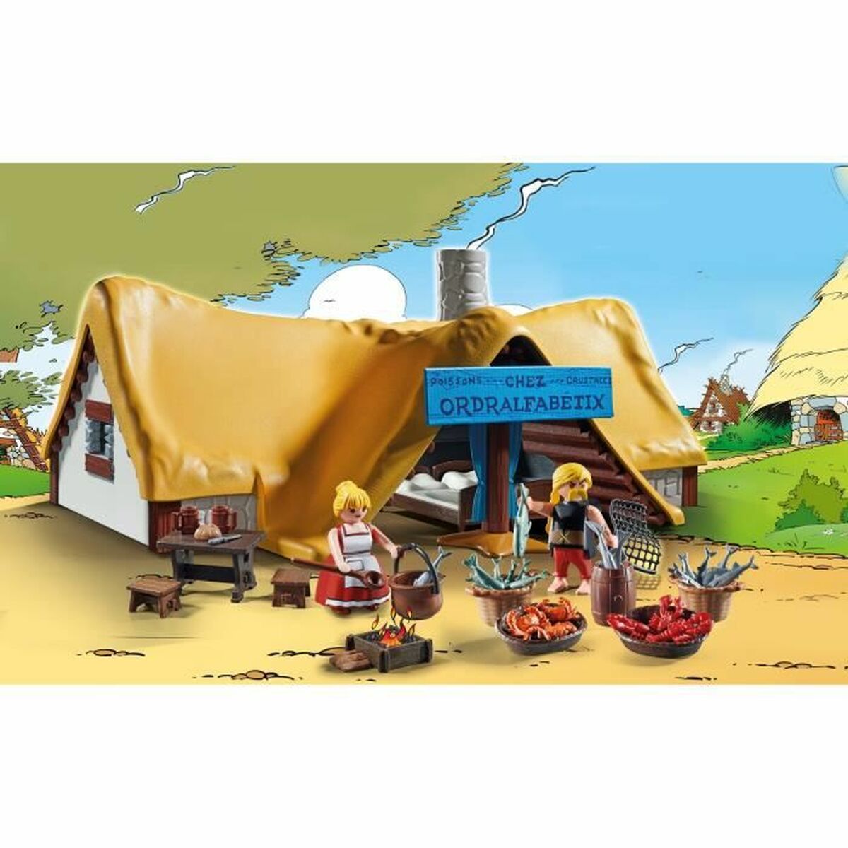 Playset Playmobil Astérix: Ordralfabetix Hut 71266 73 Предметы-2