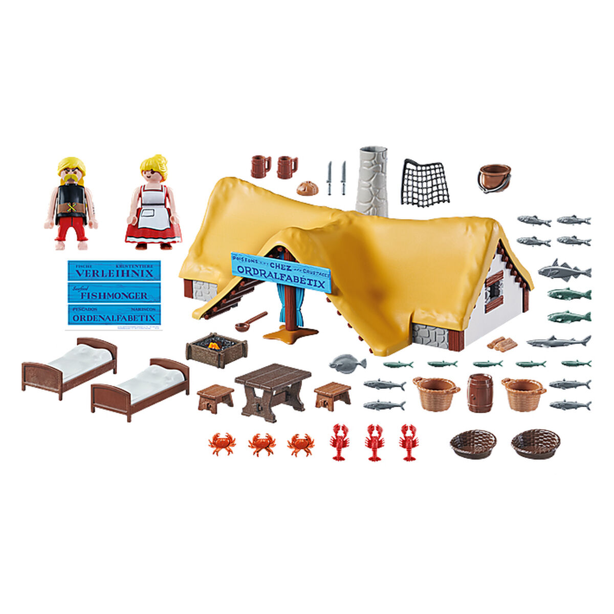 Playset Playmobil Astérix: Ordralfabetix Hut 71266 73 Предметы-6