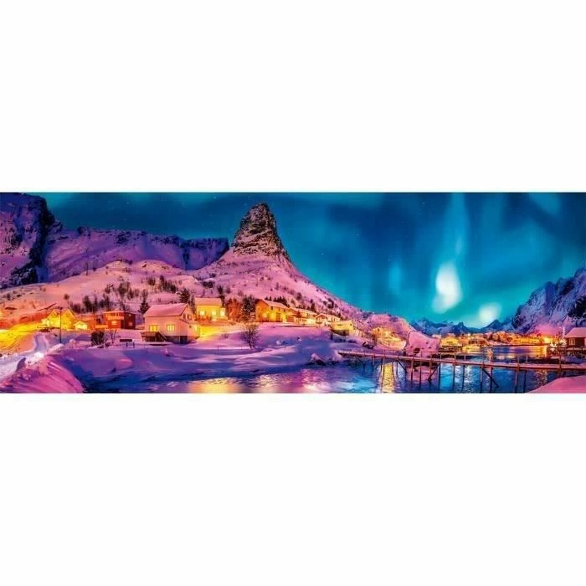 Головоломка Clementoni Panorama: Colourful night over Lofoten Island 1000 Предметы-2