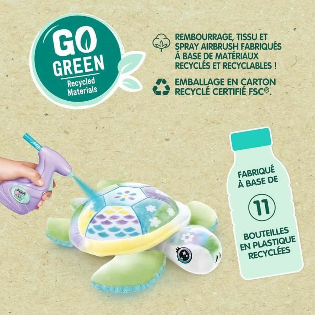 Плюшевая игрушка для раскраски Airbrush Plus Nature Canal Toys Turtle-5