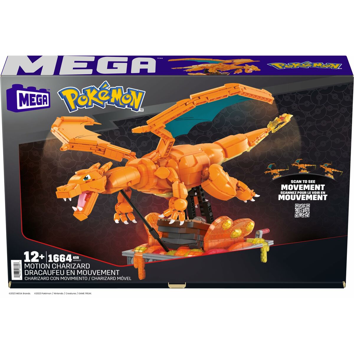 Строительный комплект Pokémon Mega Construx -  Motion Charizard 1664 Предметы-6