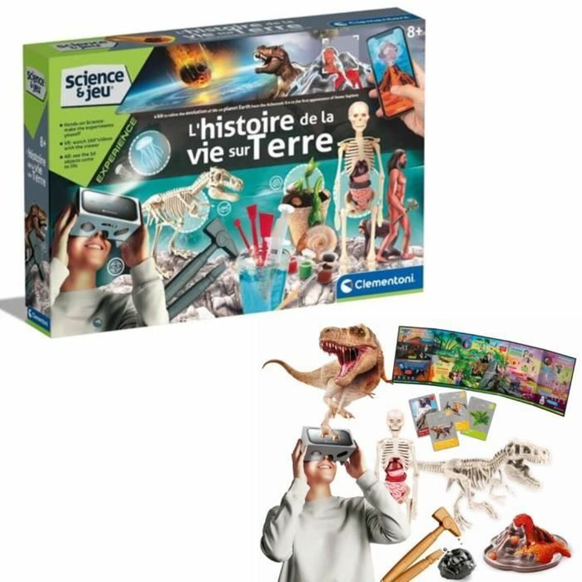 Научная игра Clementoni The history of life on Earth Virtual Reality More than 50 experiments (FR)-2
