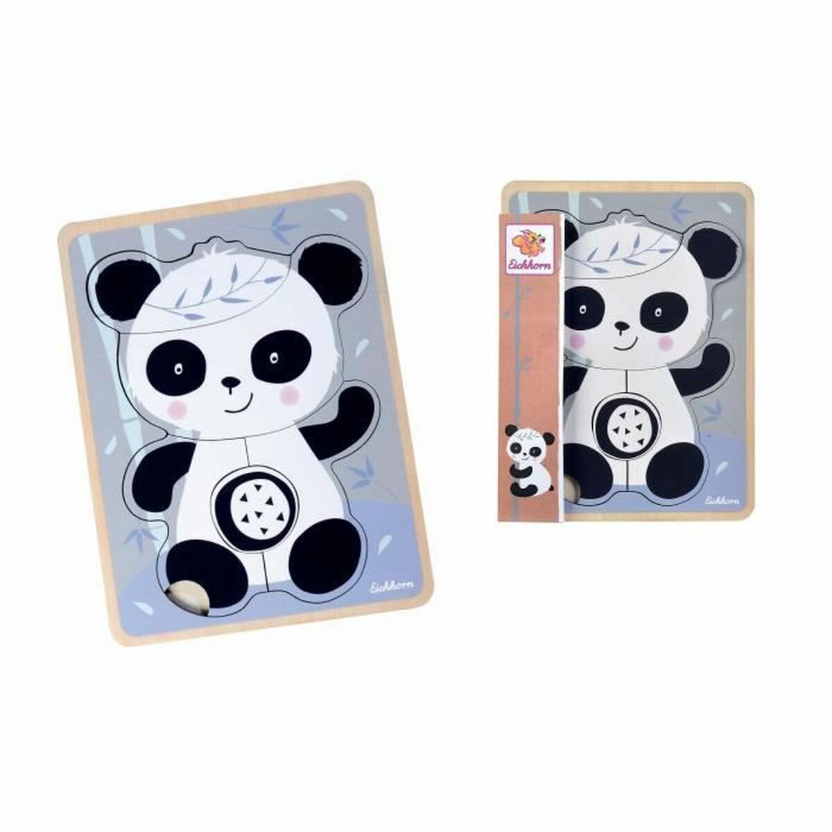 Детский деревянный паззл Eichhorn Panda 6 Предметы-3