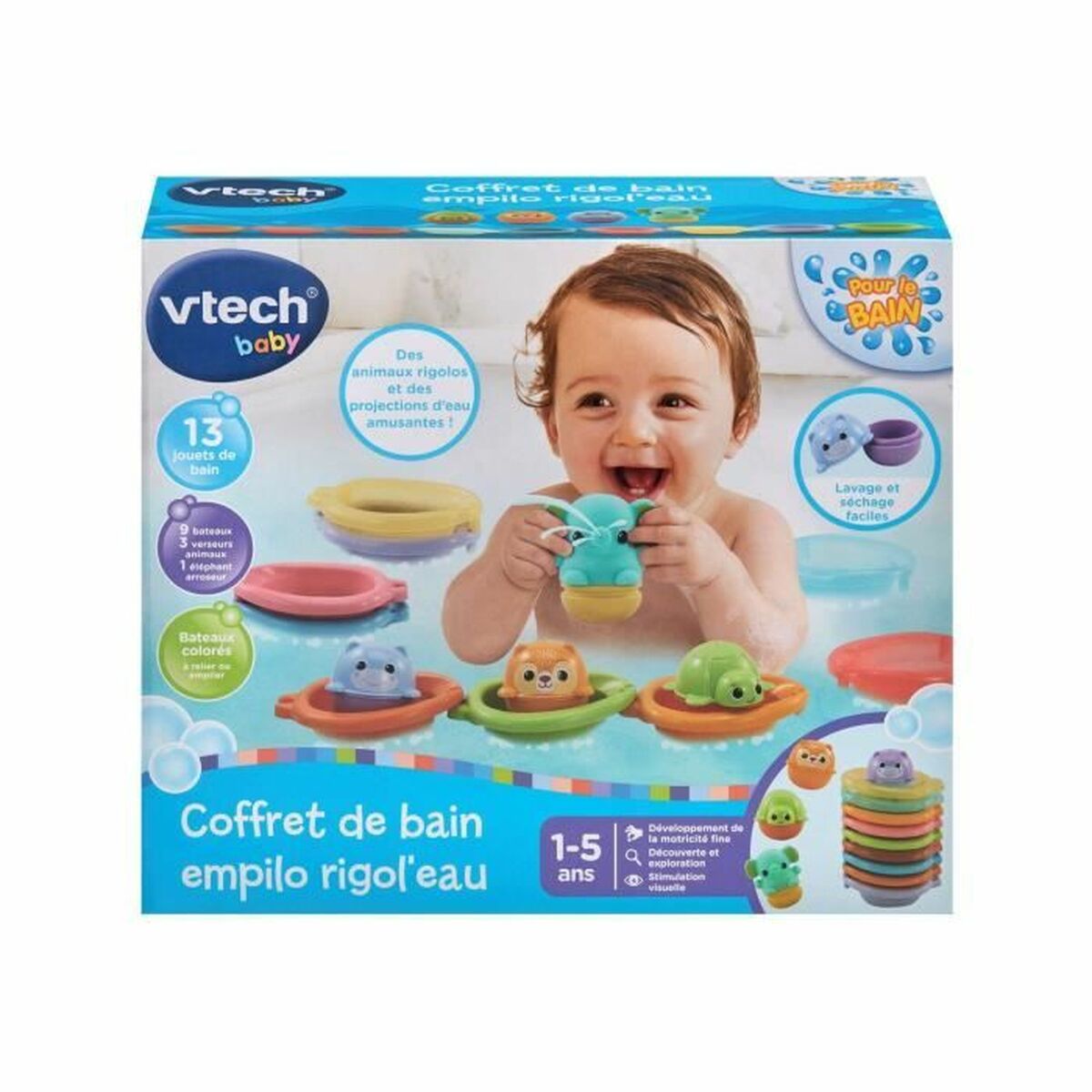 Образовательная игрушка Vtech Baby Cofret de Bain empilo rigo l´eu (FR)-2