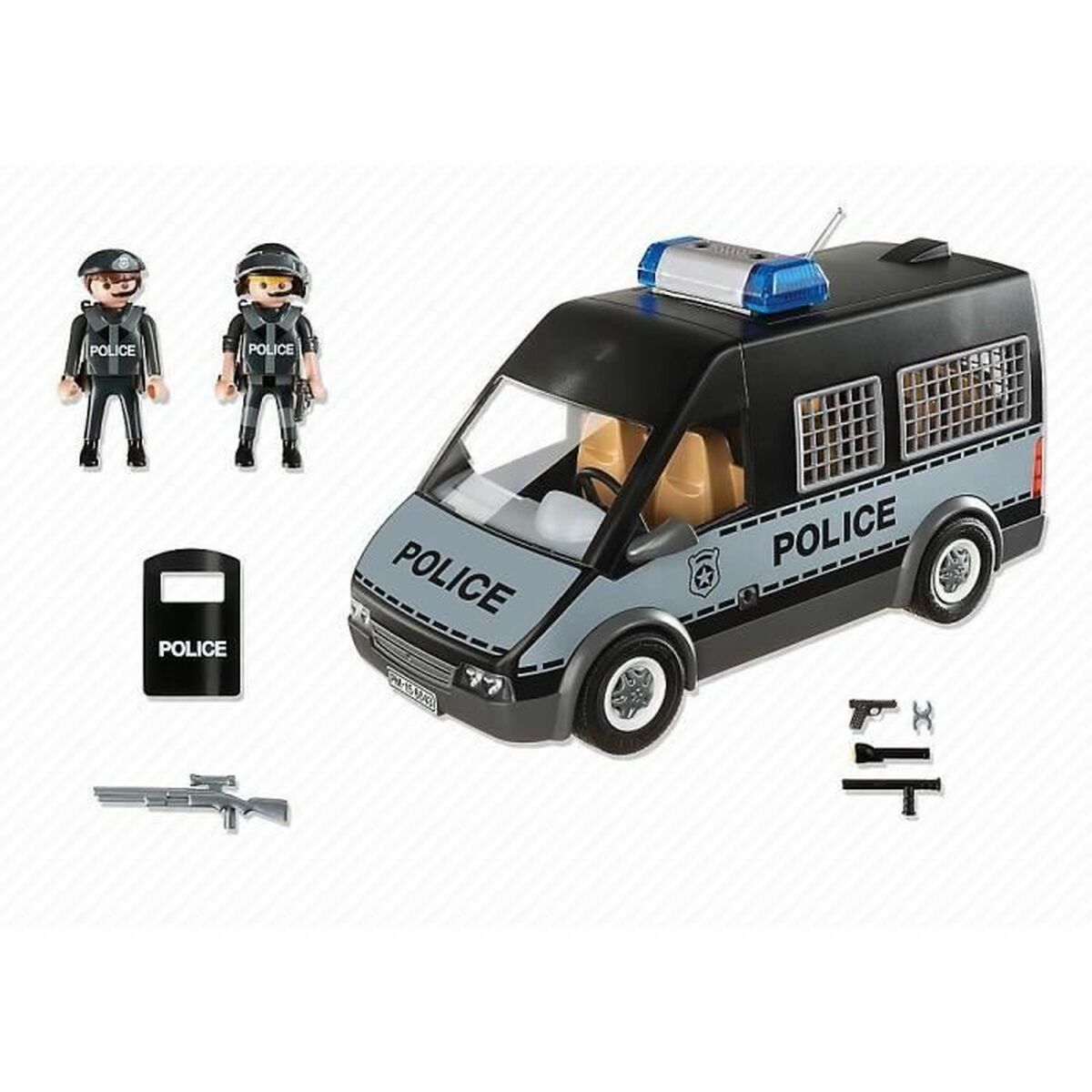 Playset Playmobil 6043 Police van with siren and flashing light-3