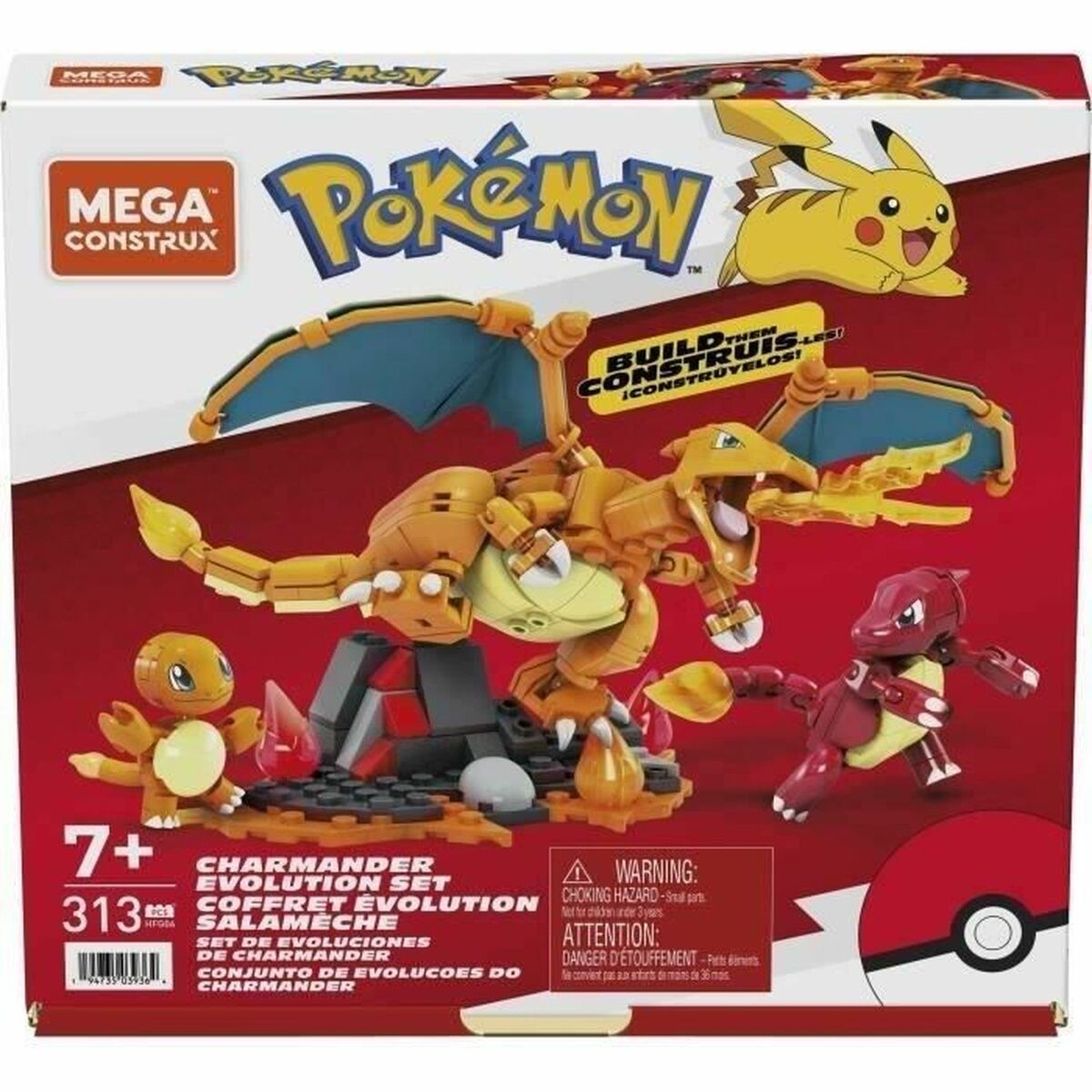 Строительный набор Megablocks Charmander Charmilion Charizard Pokémon 300 Предметы-2