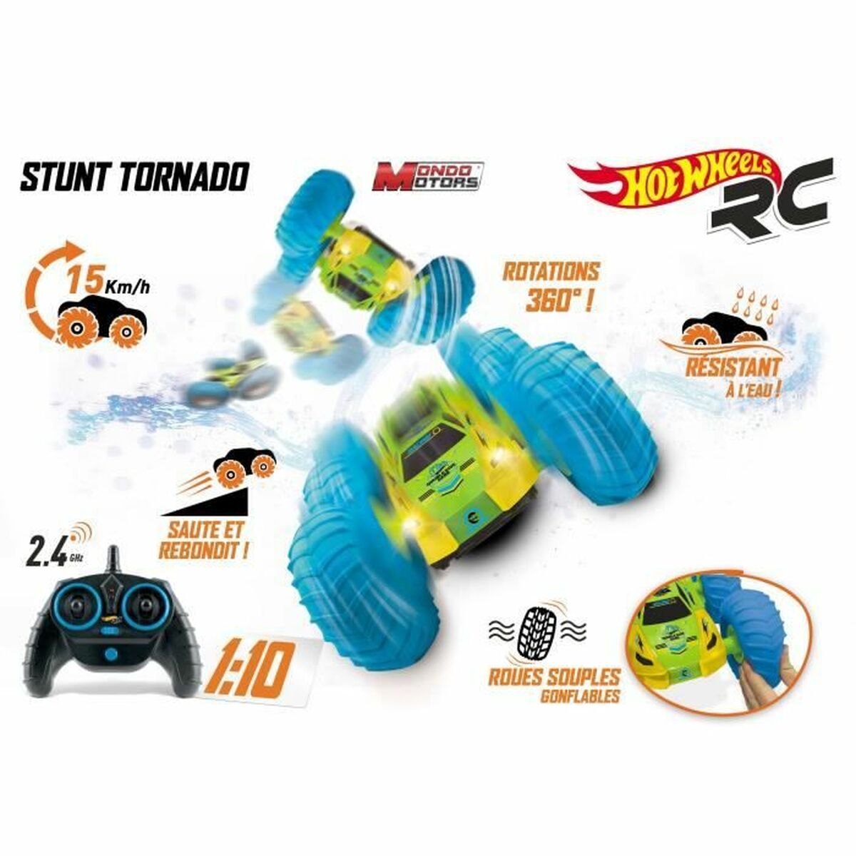 Машинка на радиоуправлении Mondo Stunt Tornado Зеленый-2