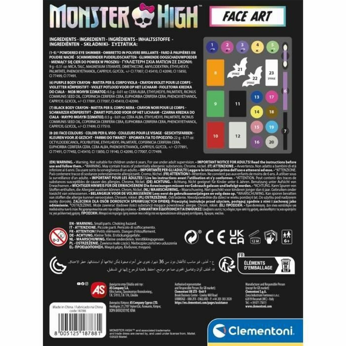 Детский набор для макияжа Clementoni Monster High Fashion Designer Разноцветный-2
