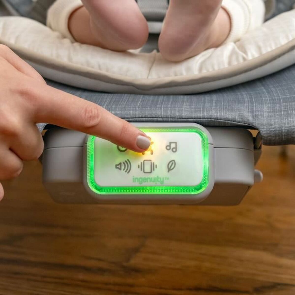 Гамак для младенца Ingenuity Happy Belly Серый-3