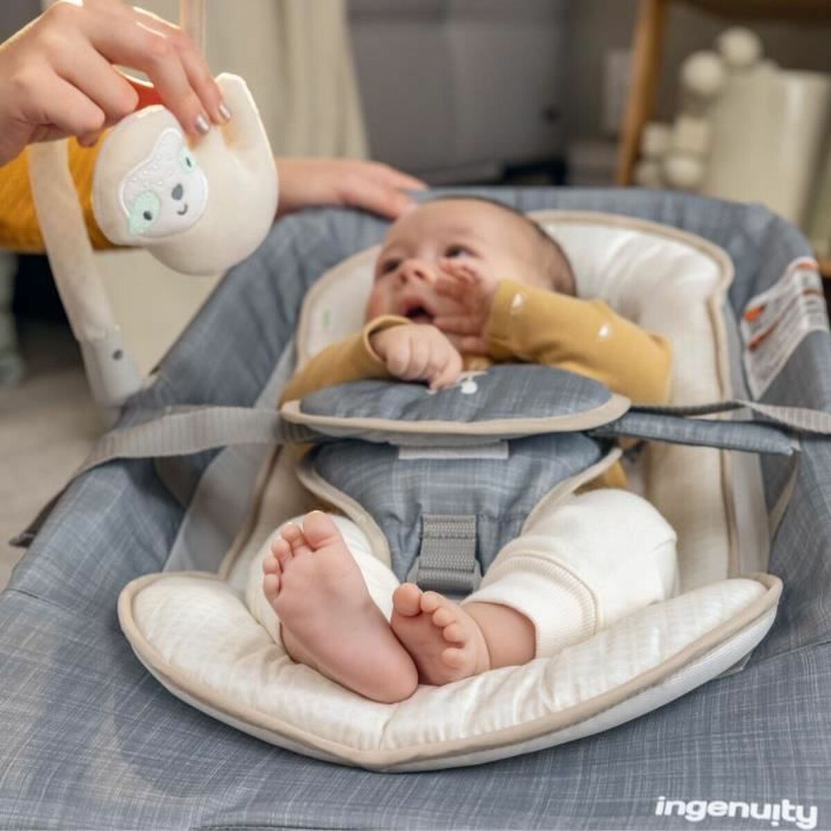 Гамак для младенца Ingenuity Happy Belly Серый-4