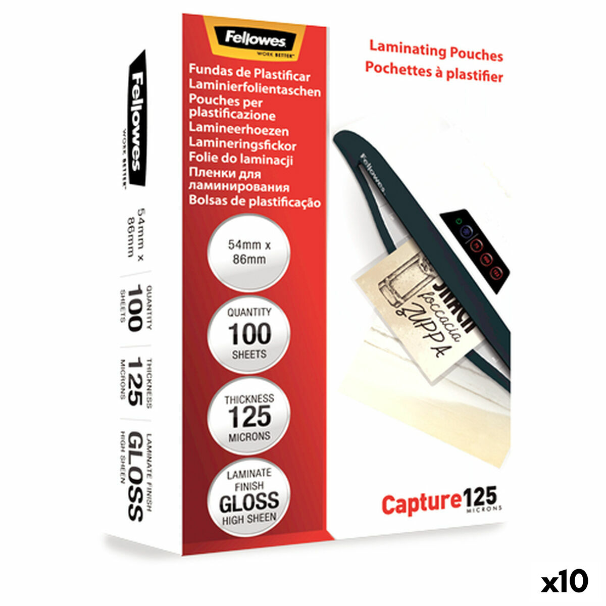 Ламинированные чехлы Fellowes 100 Предметы Прозрачный (100 штук)-2