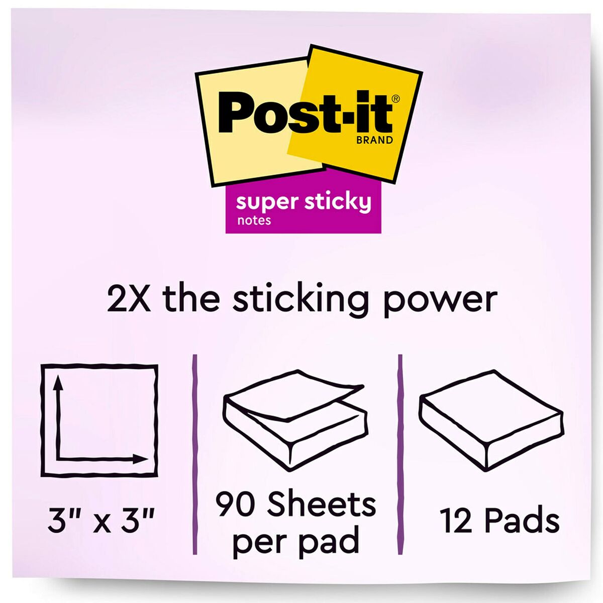 Стикеры для записей Post-it 70005197887 Жёлтый (12 штук)-3