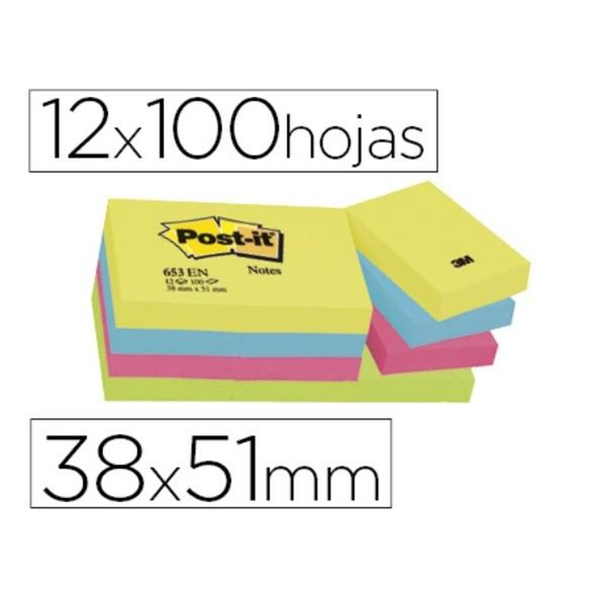 Стикеры для записей Post-it FT510283532 (653-TFEN) 38 x 51 mm Разноцветный-2