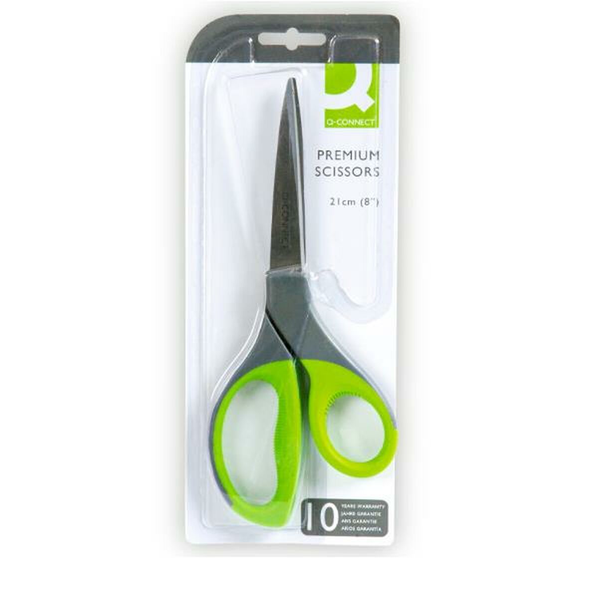 Scissors Q-Connect KF03987 Green Wooden Metal Stainless Steel-2