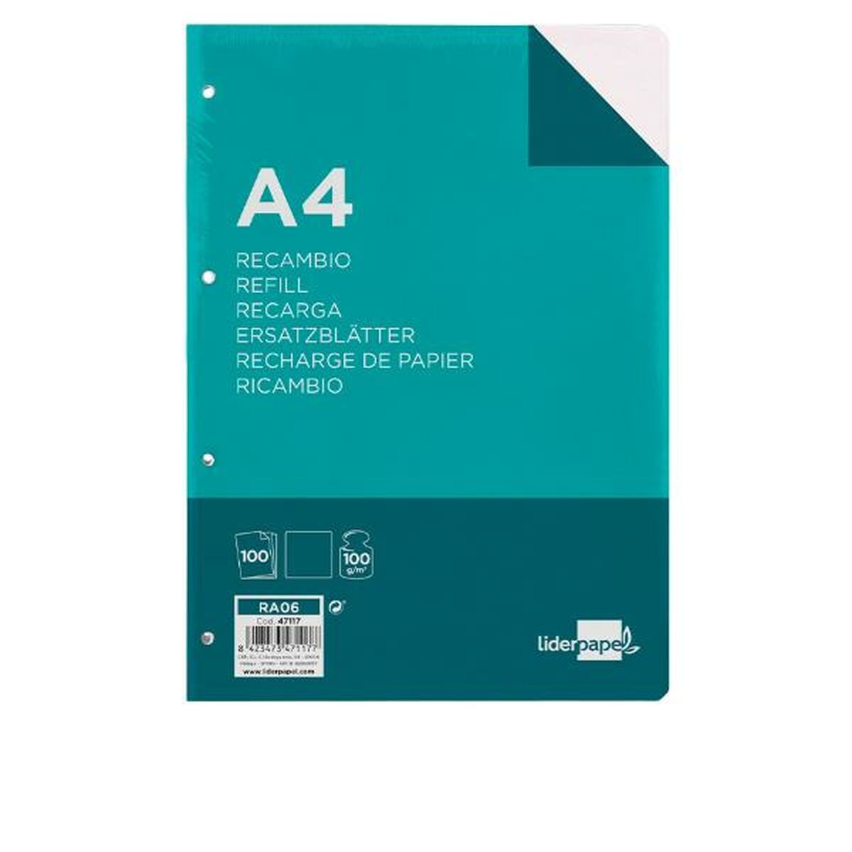 Piezas de recambio Liderpapel RA06 A4 100 Hojas