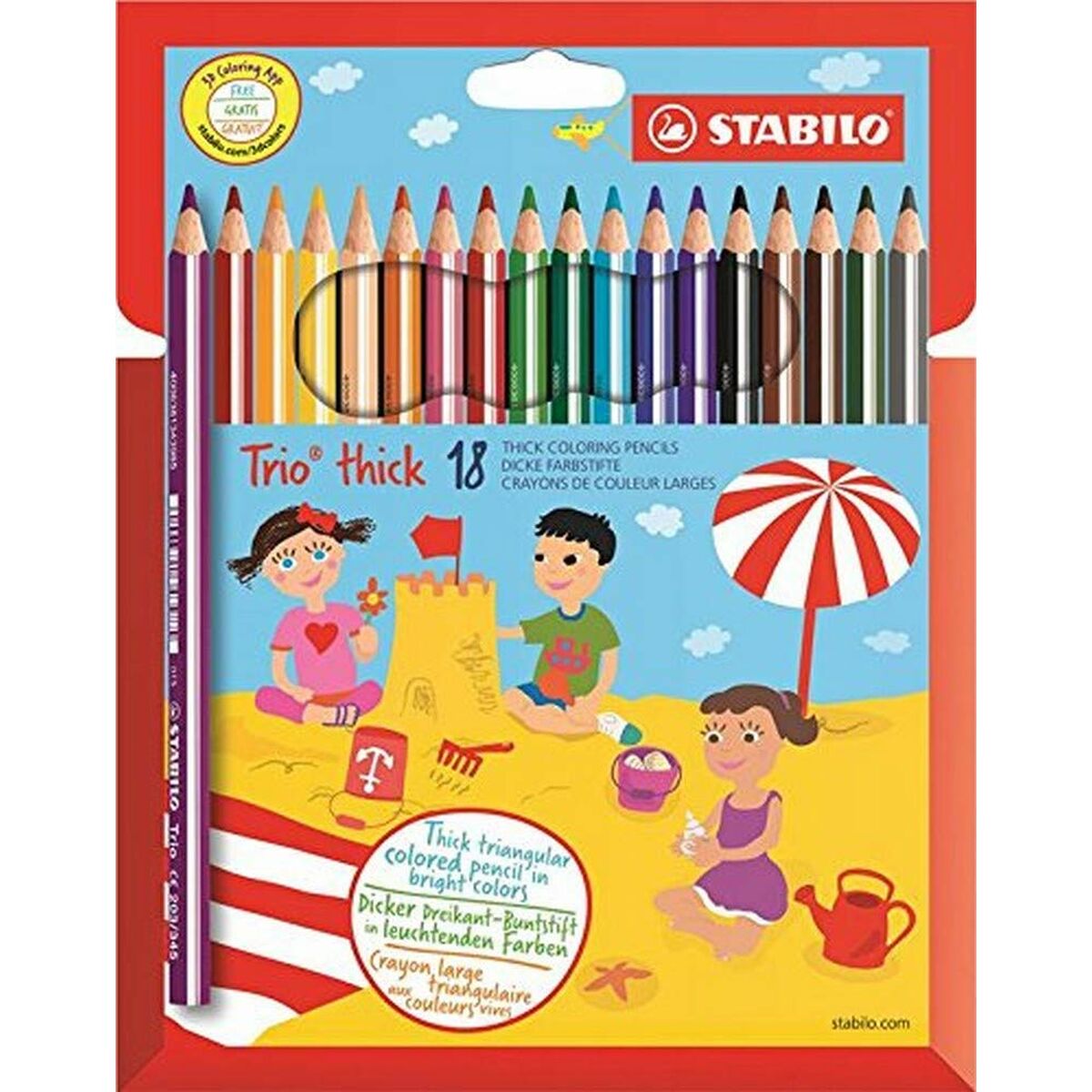 Цветные карандаши Stabilo Trio Разноцветный 18 Предметы-2