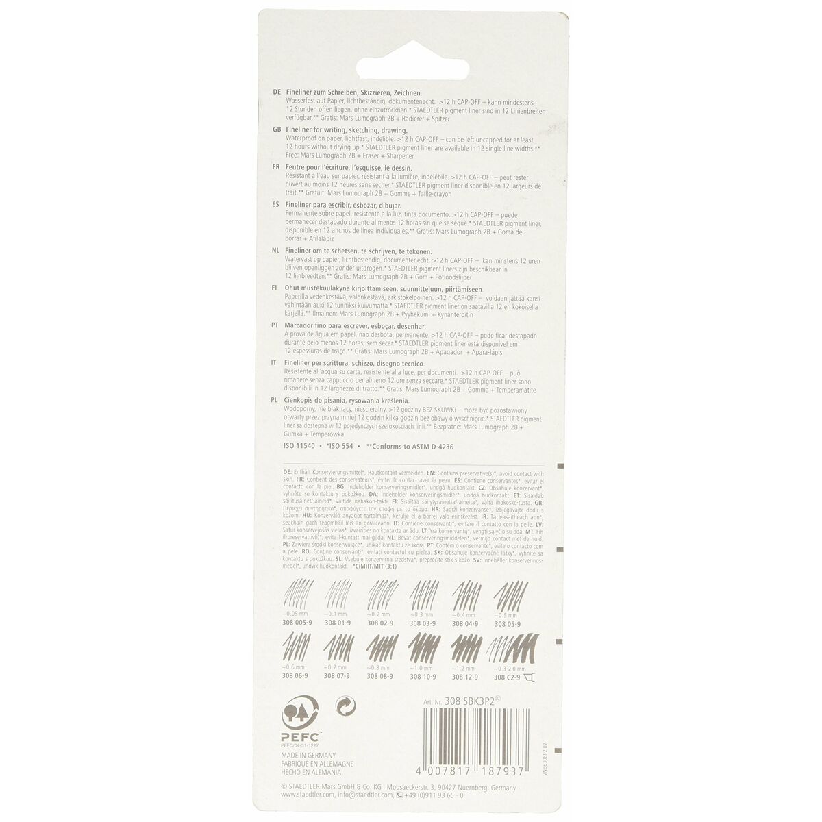 Постоянный маркер Staedtler 308 SBK3P2 Чёрный (3 Предметы)-3
