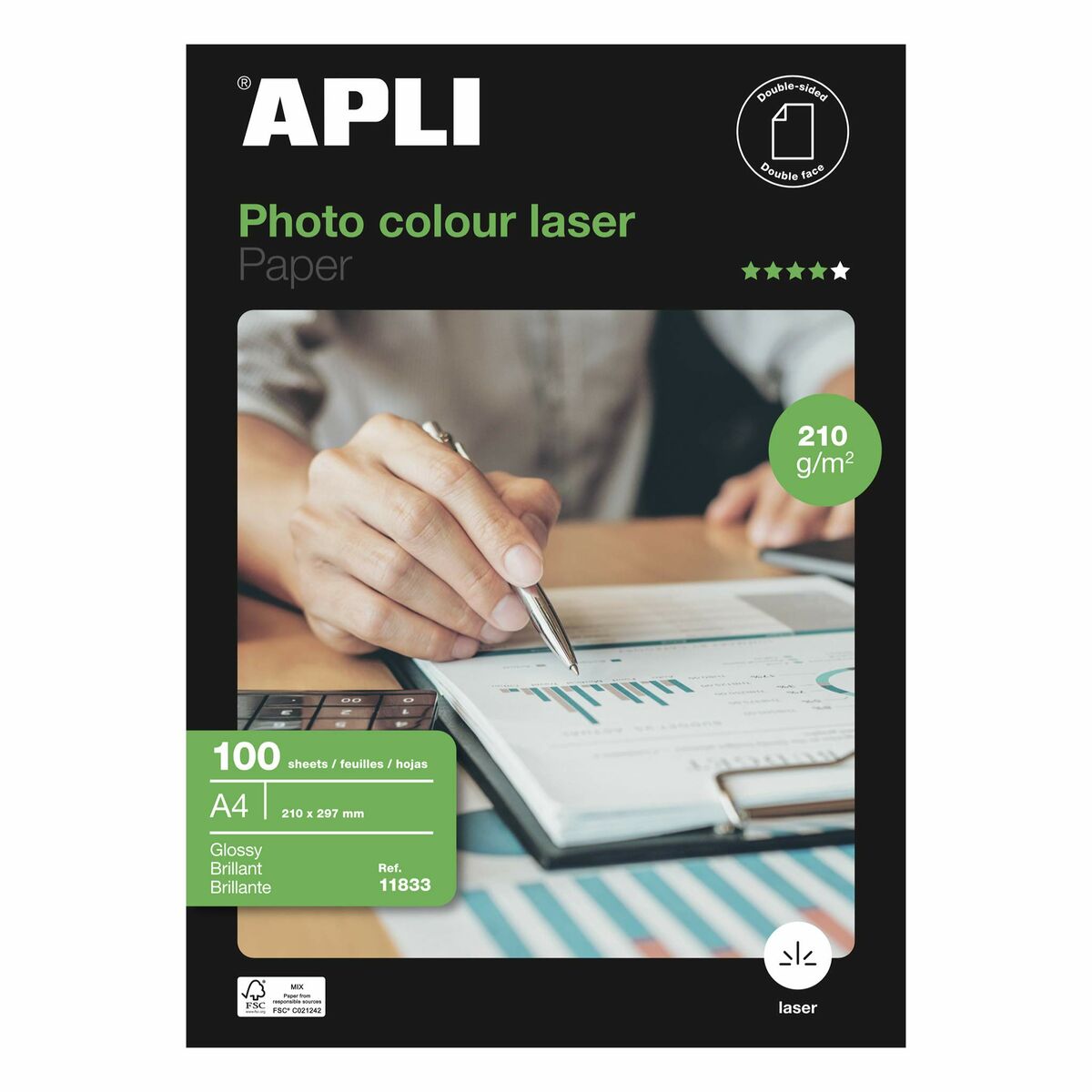 Apli Laser Glossy Photo Paper Double Sided 100 Leaves A4-2