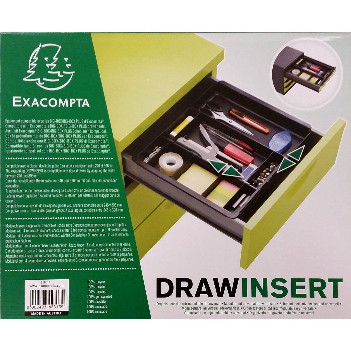 Drawer Organizer Exacompta Drawinsert Black (29.8 x 24.6 x 36 cm)-2