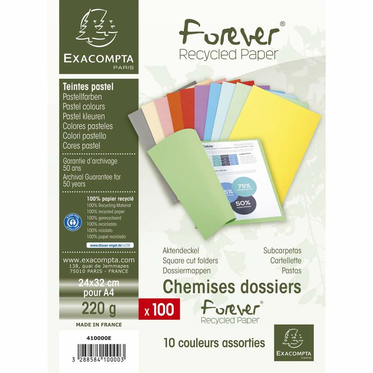 Подпапка Exacompta Forever A4 100 Предметы-4