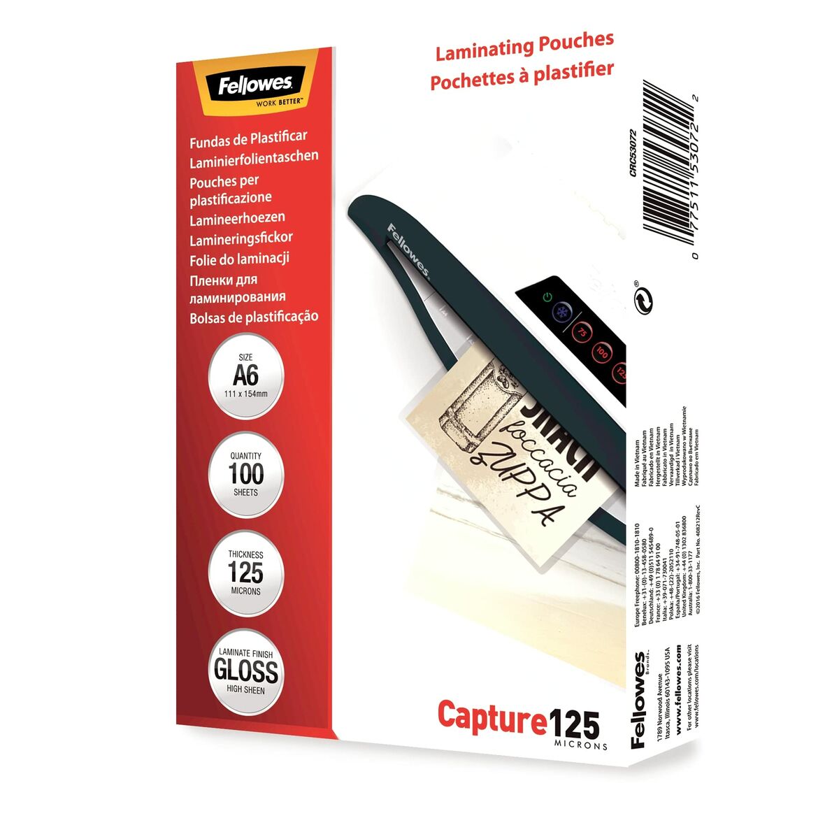 Ламинированные чехлы Fellowes 5307201 100 штук Прозрачный A6-3