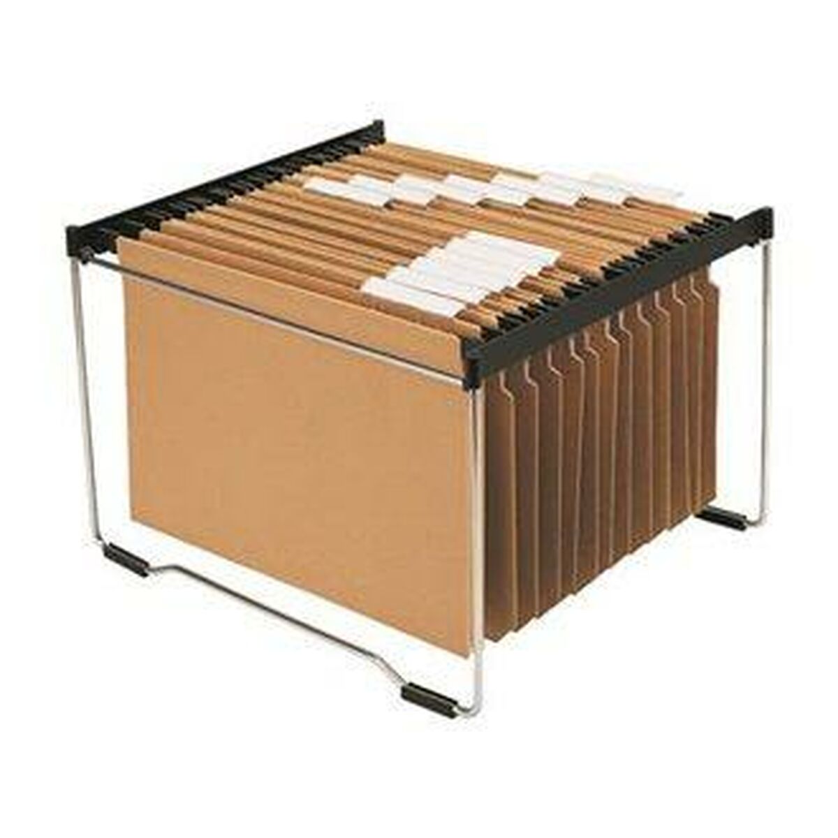 Elba Hanging Folder Stand Silver Black Iron 25.5 x 37 x 35 cm-2