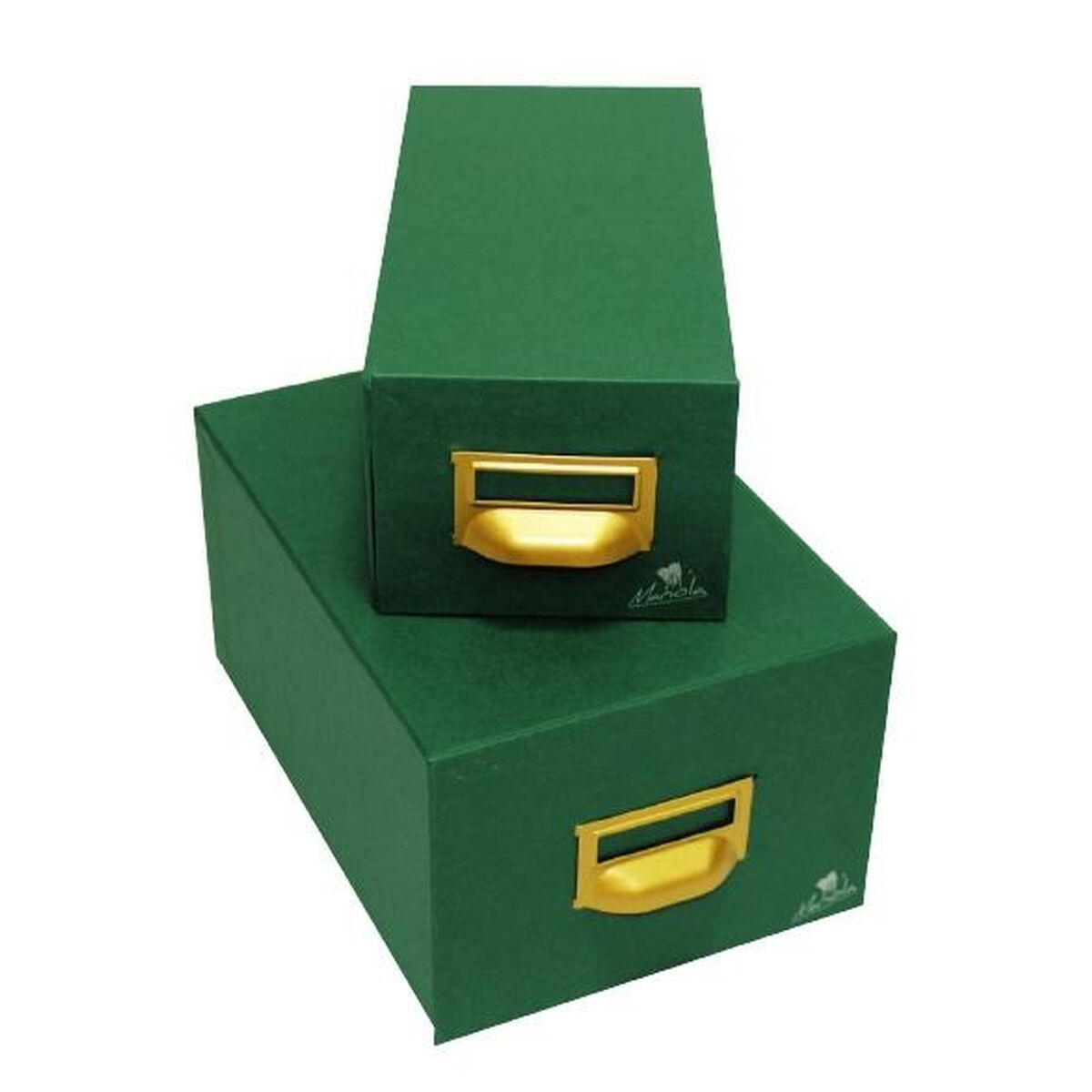 Mariola Green Cardboard Filing Cabinet 22 x 15.5 x 35 cm-2