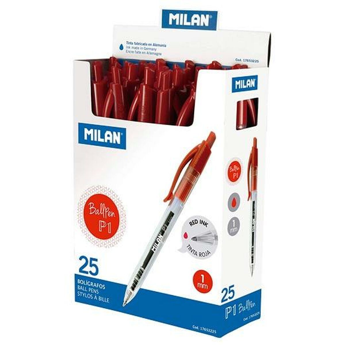 Ручка Milan P1 Красный 1 mm (25 Предметы)-2