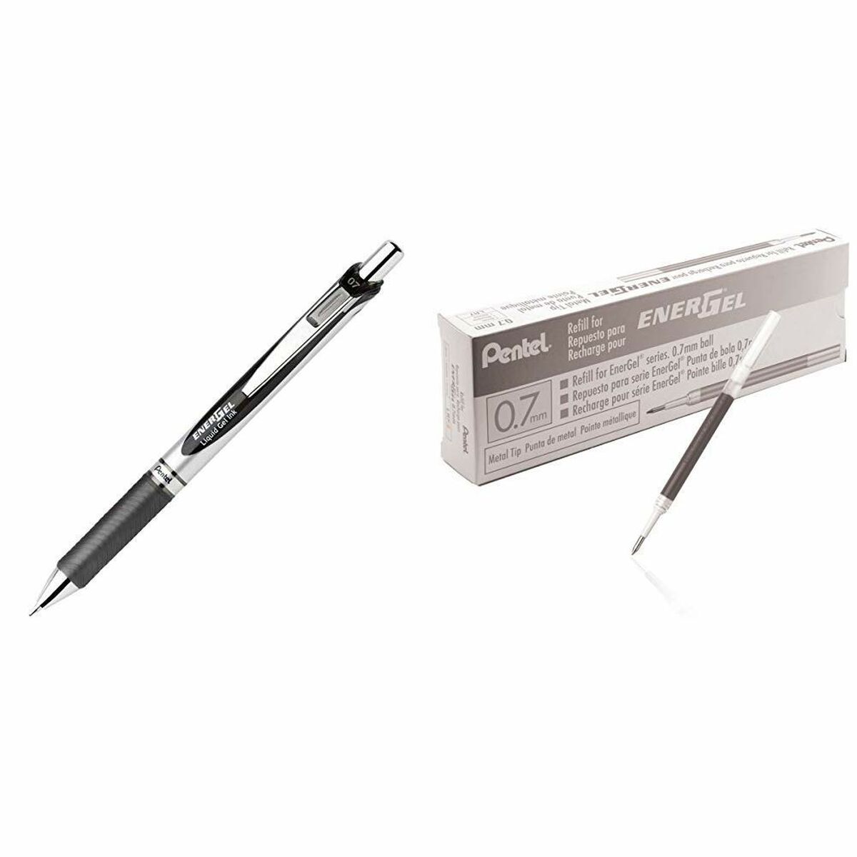 Гелевая ручка Pentel Energel XM Klick 0.7 Чёрный 12 Предметы-3