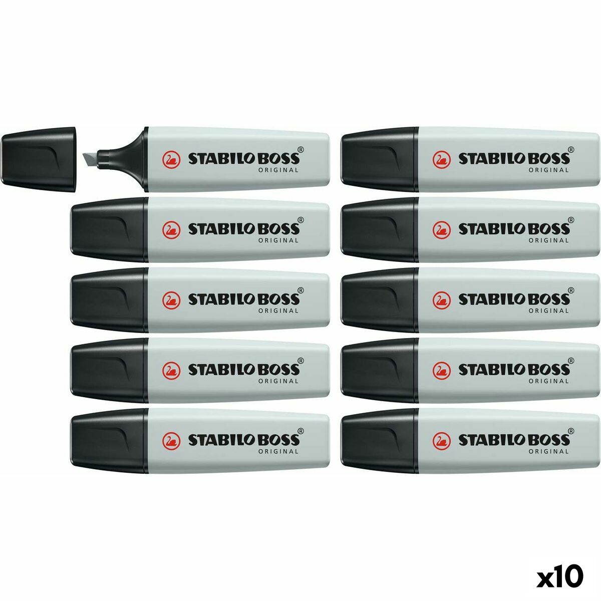 Флуоресцентный маркер Stabilo Boss Серый 10 Предметы-2