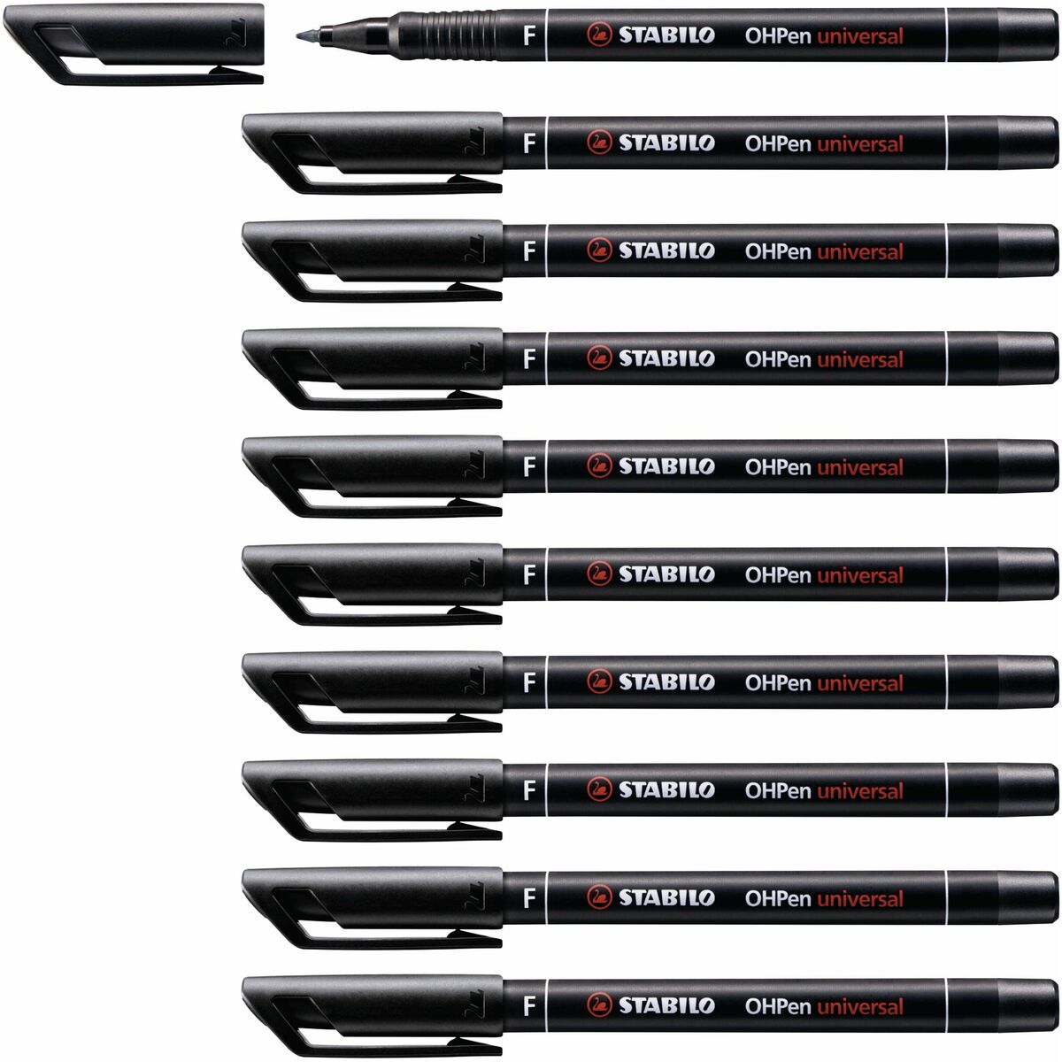 Stabilo OHPen Permanent Marker Black 10 Items-2